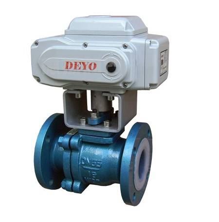 Ball valve fluorine lined electric Q941F46-16C 